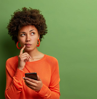 Lady ponders something