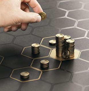 Coins arranged on hexagonal grid