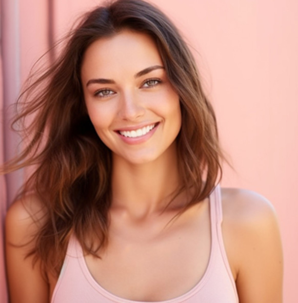 Smiling woman with youthful skin